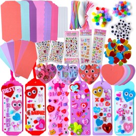 36 Sets Valentines Day Crafts for Kids, DIY Foam Bookmarks Valentine Cards Craft Kit for Kids, Valentines Craft Hanging Ornament, Valentines Activities for School Class Home Decorations