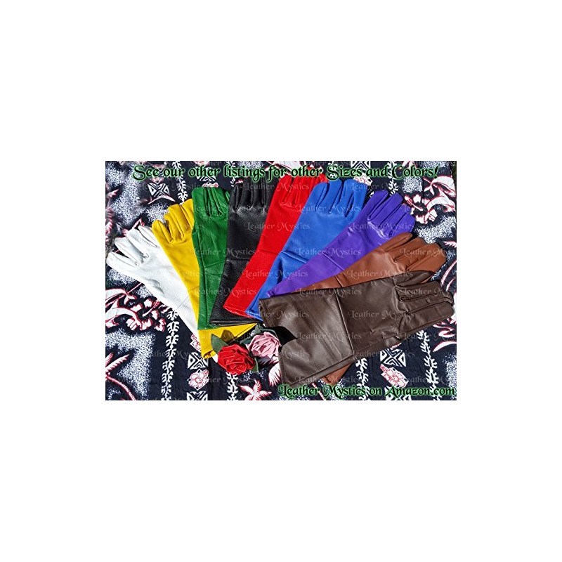 Leather Gauntlet Gloves Dove Grey (X-SMALL)