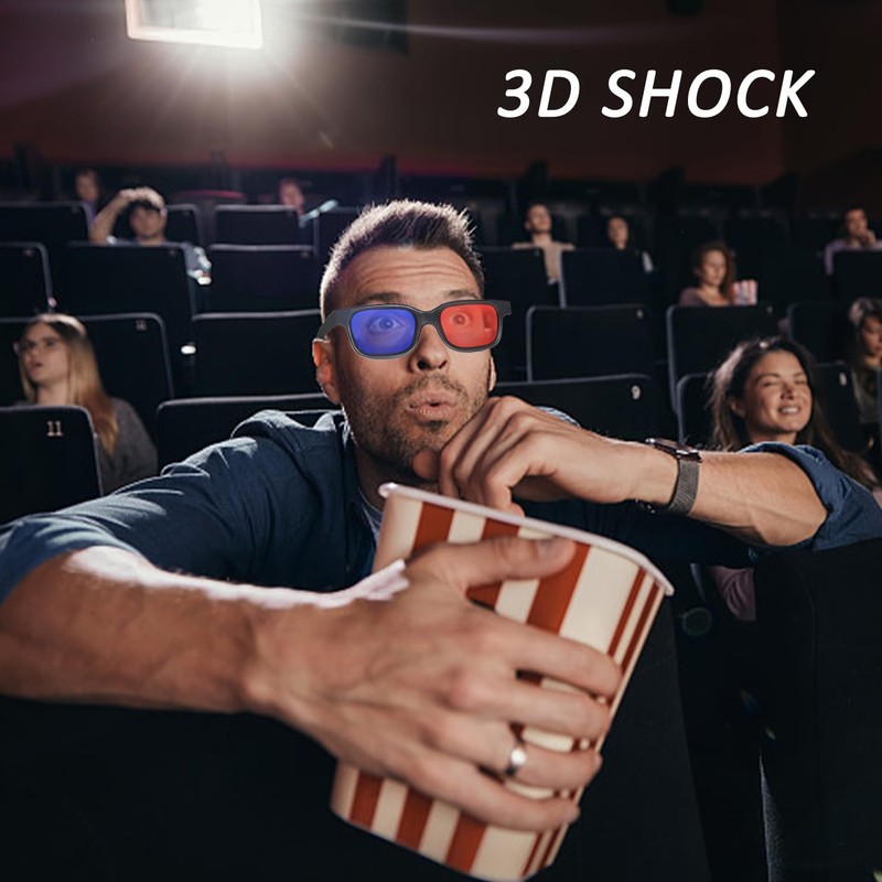 XMNIVATE 4 Pieces 3D Tv Glasses, Red And Blue 3D