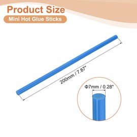sourcing map 8 Pcs Mini Hot Glue Sticks, 0.28" Dia x 7.87" Long EVA Glue Gun Sticks, Blue Mini Hot Melt Glue Sticks for DIY Craft Sticky Projects
