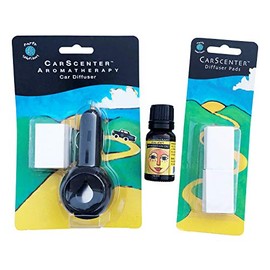 Earth Solutions Aromatherapy Car Diffuser Kit - Stay Alert Essential Oil Blend for Energy and Focus - Includes 10ml Oil, 20 Pads