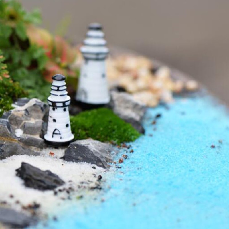 Mipcase 30 Pcs Mini Lighthouse Decor, Resin Lighthouse Outdoor Decor