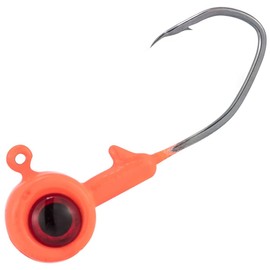 Dr.Fish 10 Pack Crappie Jig 3D Eyes Fishing Jig Head Bass Fishing Crappie Trout Panfish Bluegill Hook Lure Live Bait Plastic Freshwater Lead Jigs 1/16oz Orange