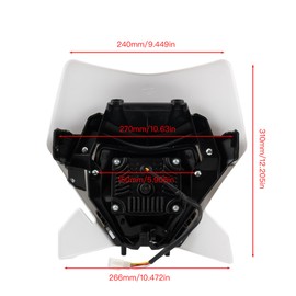 ABCERRSI Dirt Bike 5 LED Headlights,Motorcycle Enduro Head Light Kit For 2024 EXC SXF XCW MX Headlamp Supermoto Fairing ATV Scooters-White