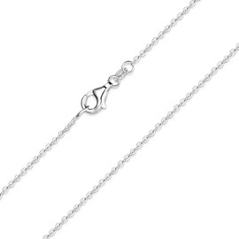Materia #K30 Fine Anchor Chain 925 Sterling Silver – 1.2 mm Necklace Silver Available in 40 45 50 55 60 70 80 cm, Sterling Silver, No Gemstone