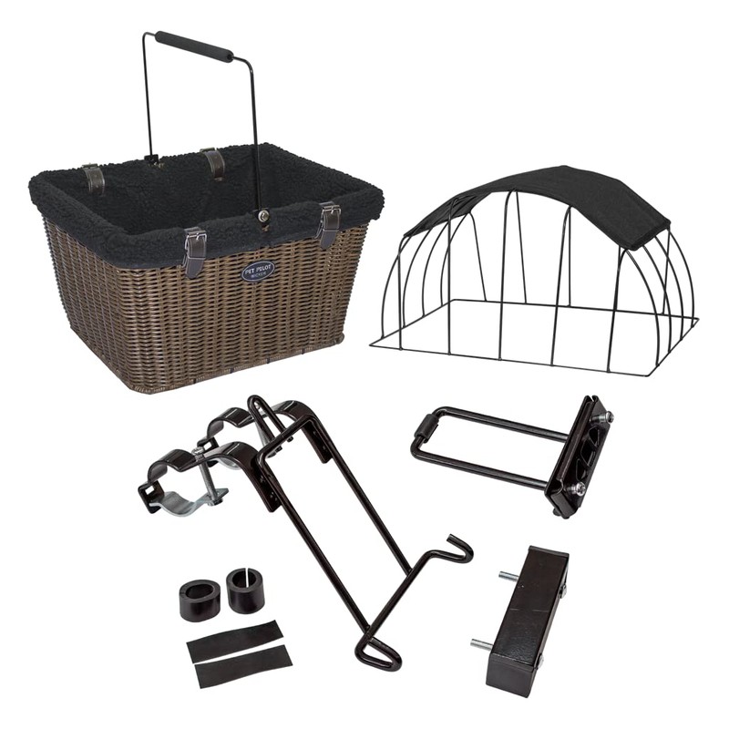 Travelin K9 Pet-Pilot MAX Wicker Bike Basket for Dogs/Cats -