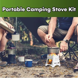Grippi Camping Fire Stove - Camp Cook Stove - Wood Burning Stove - Survival Stove Portable Kit - Compact, Durable, Camp Stoves - Lightweight Outdoor Camping Stove - 4.5x6.5x7.1 inch