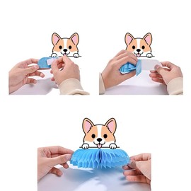 Cute Corgi 5 Pcs Table Honeycombs Centerpiece - Adorable Party Decorations