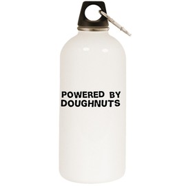 Los Drinkware Hermanos Powered by Doughnuts - White Water Bottle with Carabiner 20oz