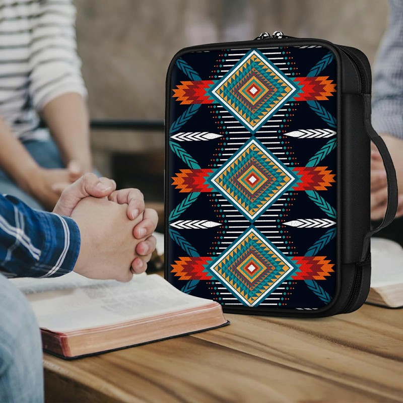 Bible Cover w/Metal Bookmark, Carrying Organizer Book Case Church Bag