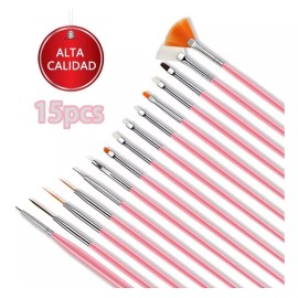 Dolores Juego De Pinceles Pintados A Mano Para Nail Art De 15 Piezas