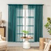 WAZZIO Teal Curtains for Bedroom Curtains Cotton Crochet Lace Curtains