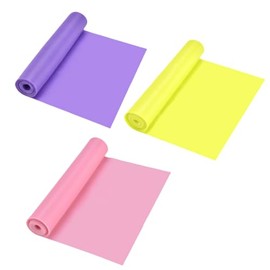Bandas de Resistencia 3 Piezas, Bandas Elásticas de 150 cm para Ejercicio, Yoga y Entrenamiento en Casa Ligas Apilables Ligas Elásticas de Pilates（Ros