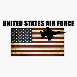 HOF Trading United States Air Force Vinyl Sticker Waterproof Decal Laptop Wall Window Bumper Sticker 5"