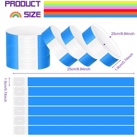 Aoriher Pack of 600 Festival Bracelets, Waterproof Entrance Wristbands, Lightweight Entry Wristbands, Paper Control Bands, Secure Wristbands for Events, Parties, Safety, Nightclubs, Water Parks (Blue)