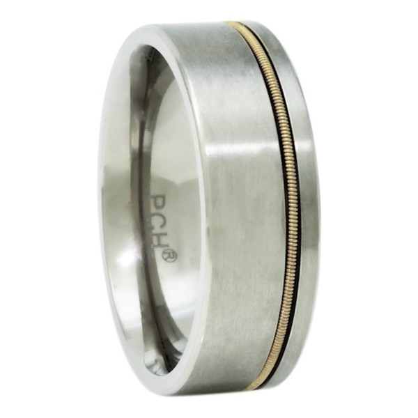 PCH Jewelers Titanium Ring Guitar String Inlay 8mm Size 8