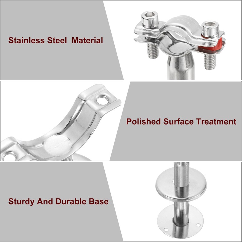 sourcing map 2 Pack Pipe Support, Stainless Steel Pipe Support
