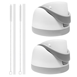 PHULWEL 2 Pack Replacement Lid for Owala Freesip Water Bottle, Compatible with Owala Lid and Cap 16oz 24oz 32oz 40oz, Owala Cup with Straw Brush, Accessories Leak-Proof,BPA-Free（White）