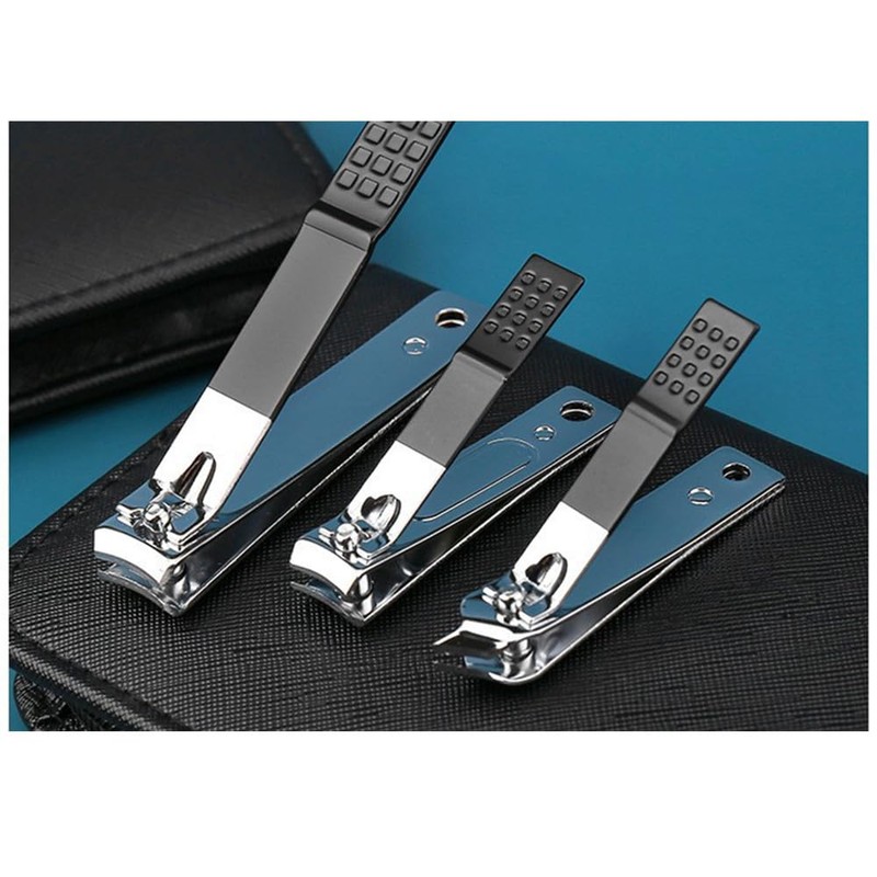 happylaladream 18点 多機能ステンレス製ネイルケアセット 爪切り 爪やすり はさみ 毛抜き ピンセット 耳かき ネイルケア