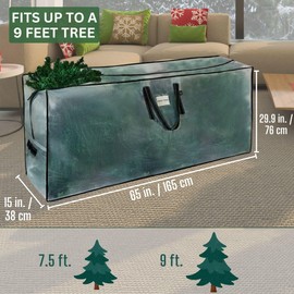 VENO Clear Christmas Tree Storage Bag - Fits 9 Ft Artificial Trees, Heavy Duty Large Bags with Zipper, Durable Handles, and Labeling Card Slot, Alternative to Storage Boxes with Lids