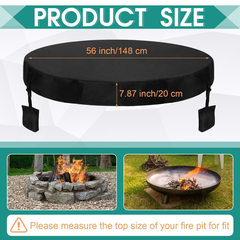 Tegeme 52-57 Inch Fire Pit Cover Round for in Ground