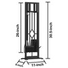 Fire Beauty 5 Pieces Fireplace Tools Set Wrought Iron Fire