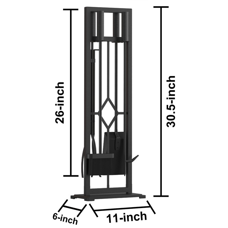 Fire Beauty 5 Pieces Fireplace Tools Set Wrought Iron Fire