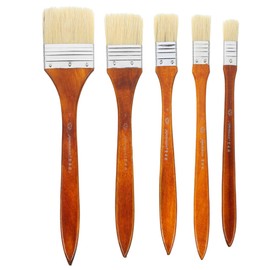 Healeved Juego De 5 Pinceles para ÓLeo con Mango De Madera 11.22In Cepillos De Pintura ÚTiles para Arte Manualidades Y Proyectos DIY Brochas Livianas para Pintar Paredes Y Regalo Ideal