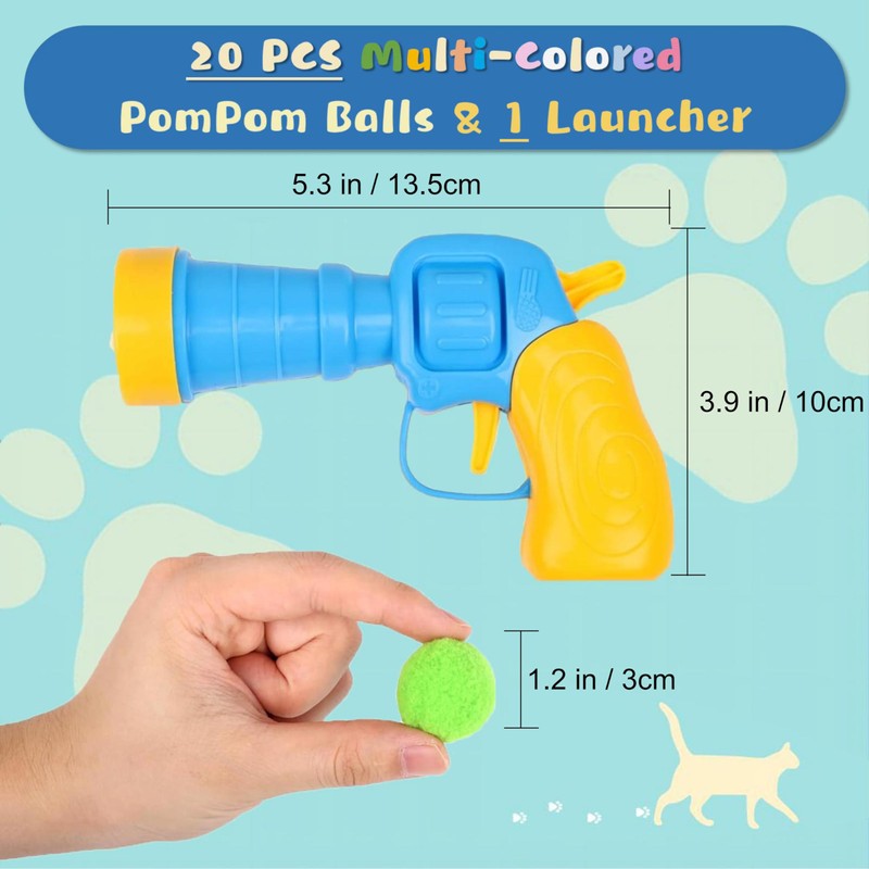 BaiKevin Low Noise Interactive Cat Ball Launcher Gun, 1 Noise-Reduced