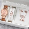 Set Regalo Mujer Reloj Collar Anillo Aretes Oro Rosa Rose