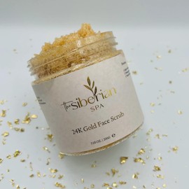 24K Gold Face Scrub, with Sea Salt and Jojoba Oil, 200 g