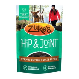 Zuke’s Hip and Joint Support Dog Treats for Adult Dogs, Senior Dog Treats Made with Real Peanut Butter and Oats, 6 oz. Resealable Pouch​ - 6 oz. Bag