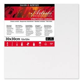 Daler-Rowney Artists' Stretched Canvas, Medium Grain, 350 gsm, 20mm Deep, 12 x 12in - 30 x 30 cm, White