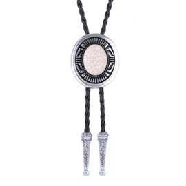 GelConnie Bolo Tie for Men Western Cowboy Leather Necktie Handmade Natural Stone Bolero Necklace Minimalist Style Bolo Ties Bolero Necklace