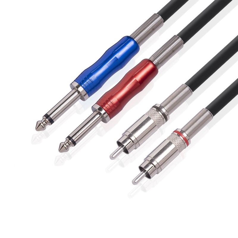Dual 1/4 Inch TS to Dual RCA Stereo Sound Cable