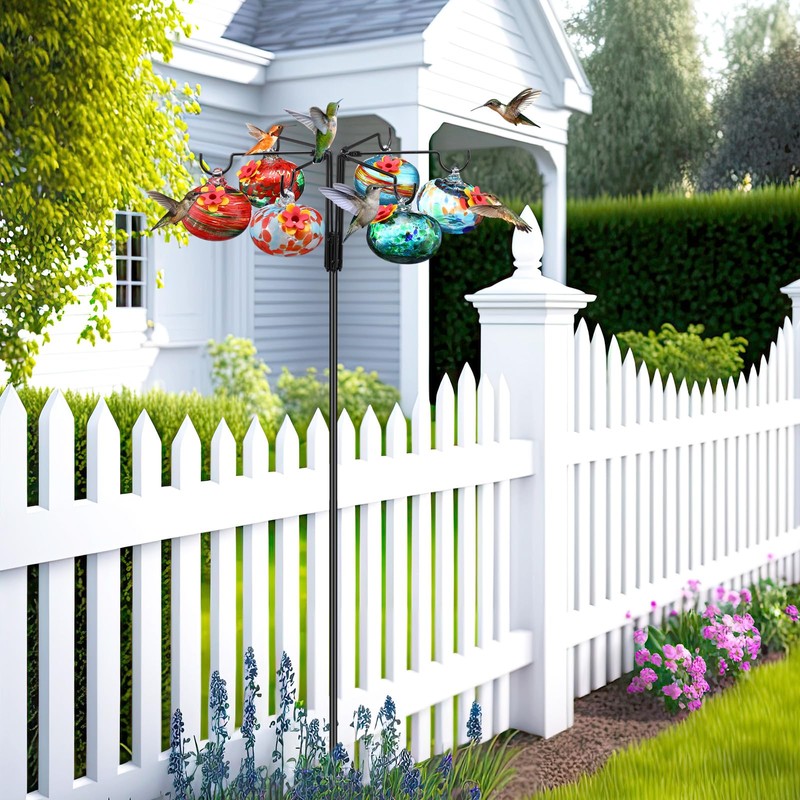 Chunful Hummingbird Feeders for Outdoors Hanging (6 Feeding Stations) Hand