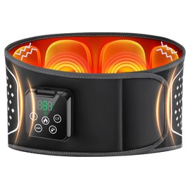 Back Massager with Heat – Heated Massage Belt with 4 Airbags Gentle Massage, Cordless Lumbar Massager with 4000mAh Battery, Adjustable Wrap Belt, Gift for Men & Women