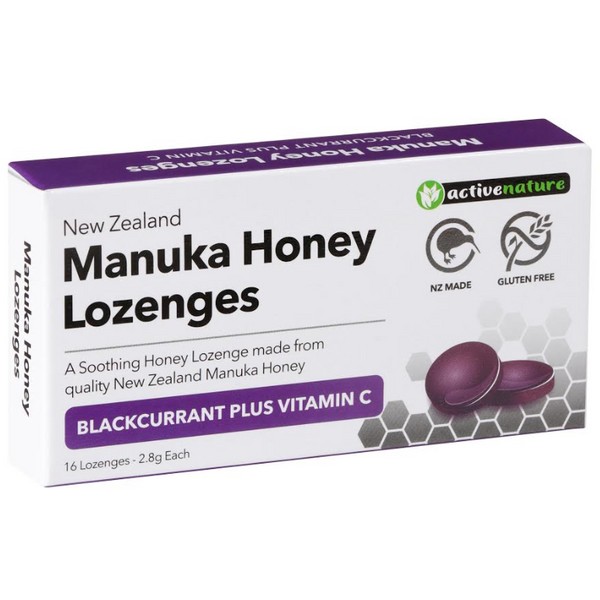 Activenature Manuka Honey Lozenges 16 - Blackcurrant Plus Vitamin C