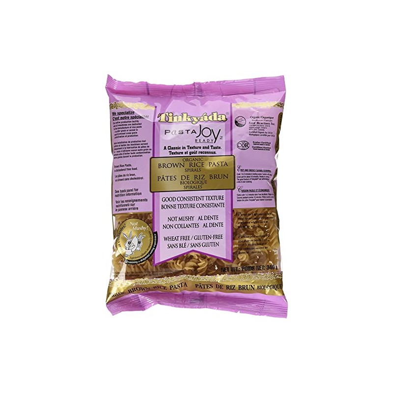 Tinkyada Gluten Free Organic Brown Rice Pasta Spirals, 12-Ounce (Pack