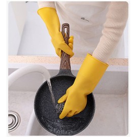 nanaxagly Reusable Dishwashing Latex Gloves, Thickened and wear-resistant, for Kitchen Working Painting Gardening, etc. (Size M)