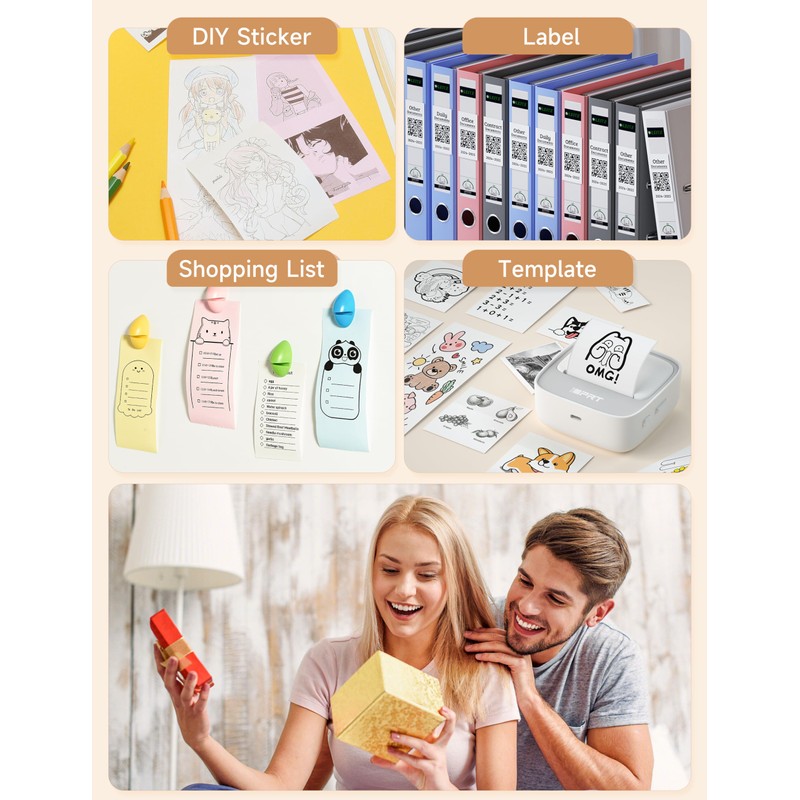 iDPRT Portable Sticker Maker Machine with 1 Roll Sticker Paper,