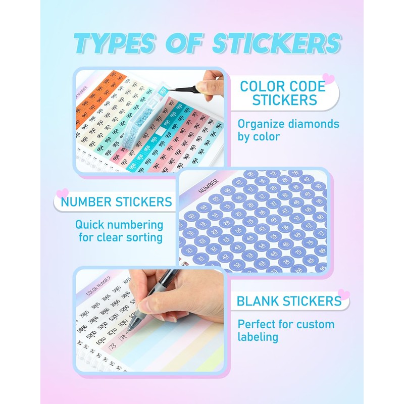 4000+ Diamond Art Stickers ＆ Labels – 36 Sheets Diamond