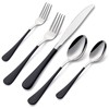 DINYWOW 20-Pieces Black Silverware Sets for 4,Black Handle Stainless Steel