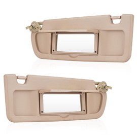 2Pcs Driver & Passenger Side Sun Visor Without Light Fit for Honda Civic 2006 2007 2008 2009 2010 2011, Replace for 83280-SNA-A01ZC, 83230-SNA-A01ZC (Beige)