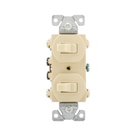 EATON Wiring 276V 15 Amp Commercial Grade Toggle Duplex Switch, Ivory - 276V-BOX