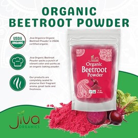 Jiva Organics Polvo De Remolacha (Bolsa De 7 Oz) - Para Hornear Y Batidos - Puro Y Natural, Sin Omg, Vegano