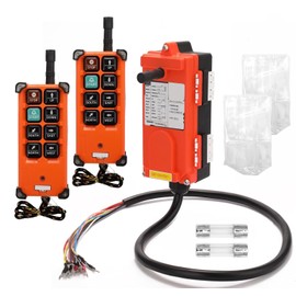 Wireless Crane Remote Control, 2X 8-Button Transmitter + 1x Receiver, 12V-72V Industrial Channel Electric Hoist Lift Controller Wireless Switch Transimitter Receiver