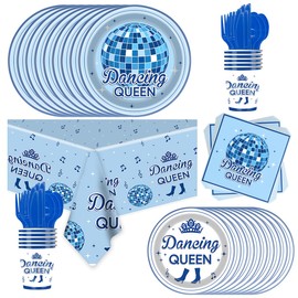 81Pcs Dancing Queen Party Tableware Set Dancing Queen Party Decoration Dancing Queen Birthday Party Supplies