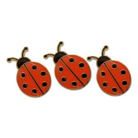 3-Piece LadyBug Lady Bug Pride Lapel Pin Hat Pin & Tie Tack Set with Clutch Back by Novel Merk