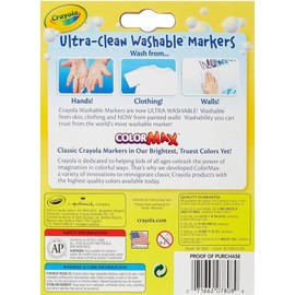 Crayola New ! 8 counts Crayola Ultra-Clean Washable Markers Nontoxic